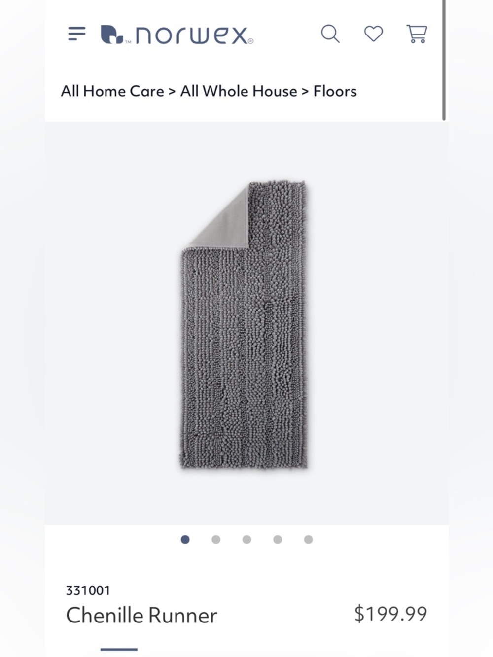 Norwex Chenille Floor Runner
